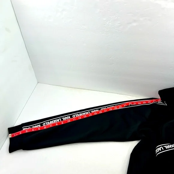 KARL LAGERFELD PARIS, LARGE BLACK JACKET WITH TWO POCKETS, 96% POLYESTER, LARGE - Picture 10 of 13